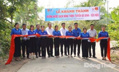 Xã Hòa Long (Đồng Tháp): Khánh thành công trình đường nước sạch nông thôn tuyến Ba Dinh - Xẻo Núi